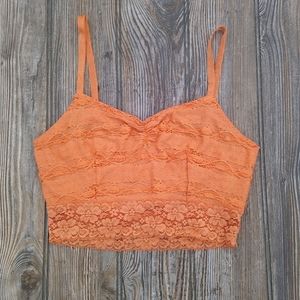 Decree Orange Lacey Lightweight Bandeau Bra
